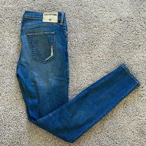 True religion mid rise super skinny jeans